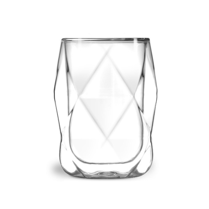 Set 2 pahare termice, Vialli Design, Sticla, 250 ml, Transparent