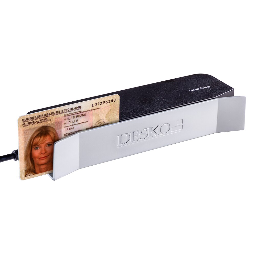 Scanner documente de identitate Desko IDenty Chrom, MRZ swipe
