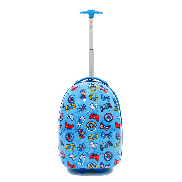 Troler pentru copii Joystick Albastru 46X30X24 cm