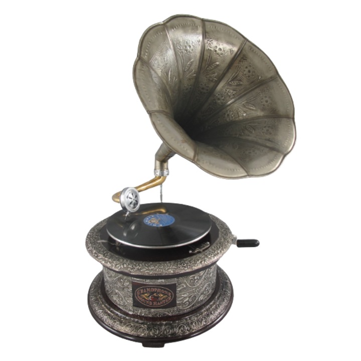 Gramofon rotund, lemn, H 70