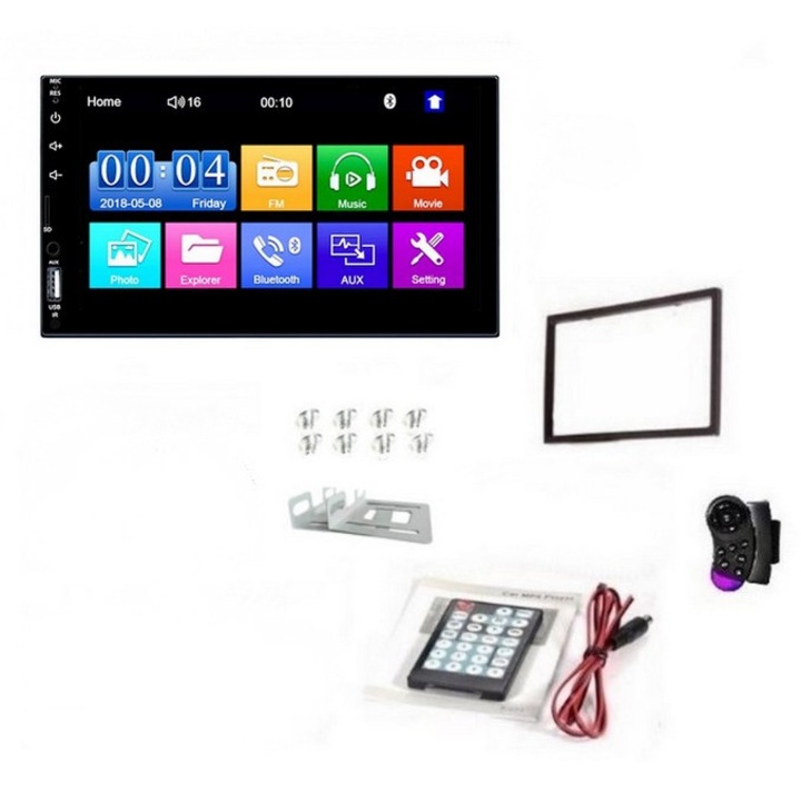 Mp5 Player 7 Inch Bluetooth Suporti Metalici Pentru Fixare Cu Rama Si Comenzi Volant