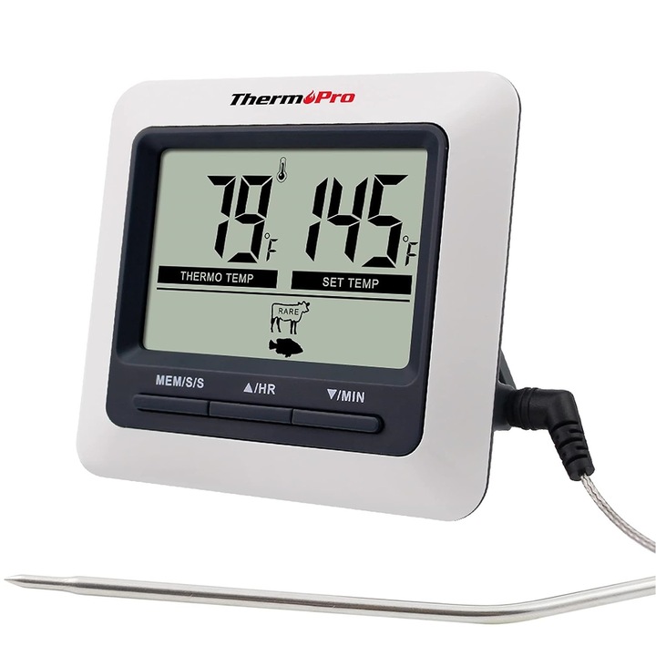 Смарт термометър за храна, LED дисплей, ултра точност, сигнали