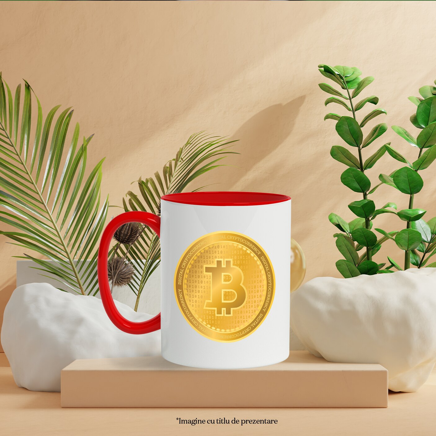 Cana Cu Simbol Bitcoin, Banut De aur, Monede Virtuale, Iubitorii De  Investitii 330 ml, cu maner Rosu - eMAG.ro