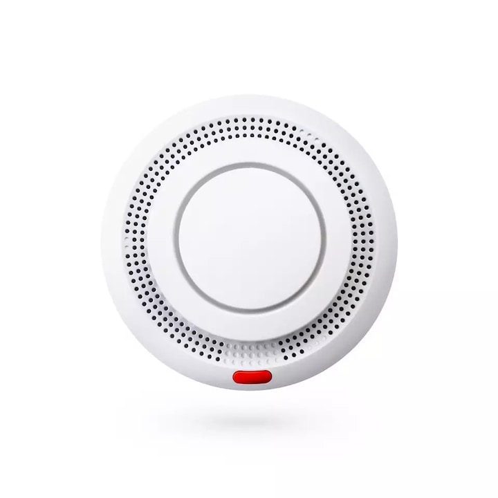 Senzor inteligent de fum, HomeVast®, protocol ZigBee, cu baterie, compatibil cu aplicatiile TuyaSmart si SmartLife, model PST-YG500A