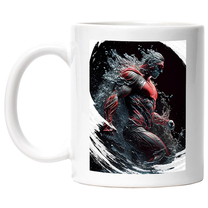 Cana Cu IronMan, Avangers, Marvel, Comics, Desene Animate, Multicolor, 330 ml, cu maner Alb