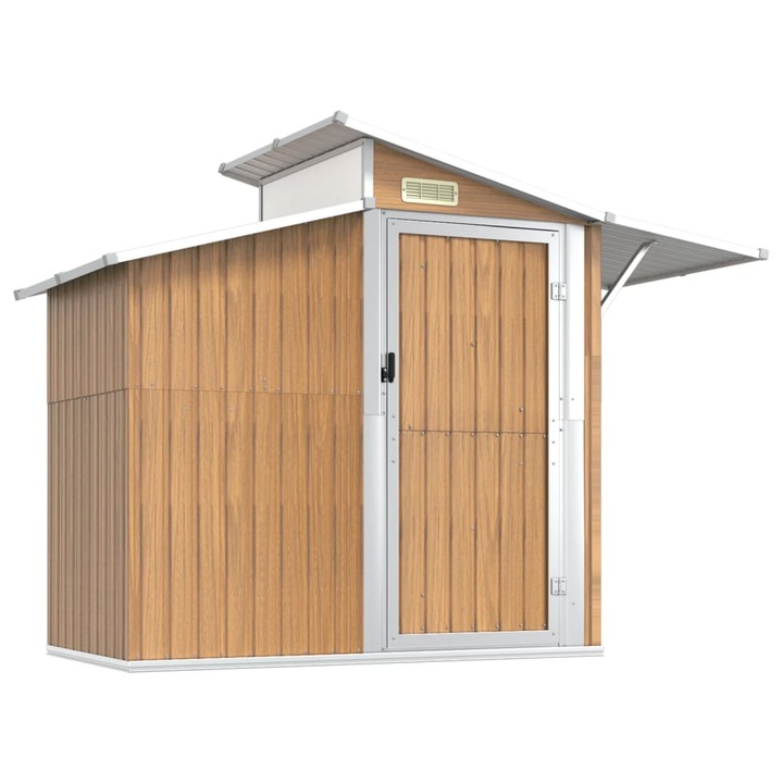 VidaXL barna horganyzott acél kerti fészer 270 x 130 x 208,5 cm 316245