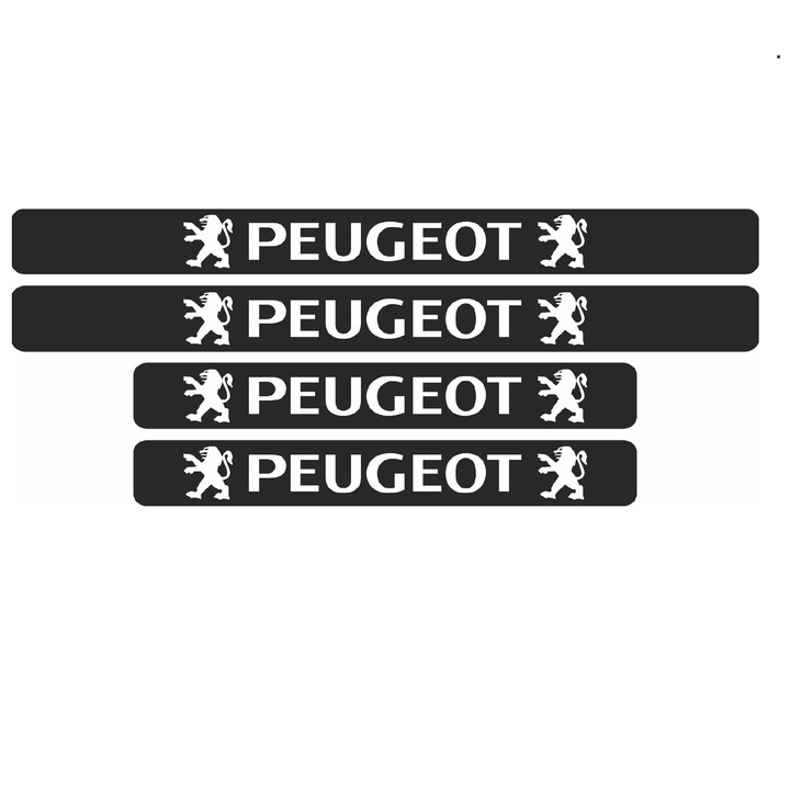 Set 4 protectii praguri auto autoadezive Peugeot, Alb