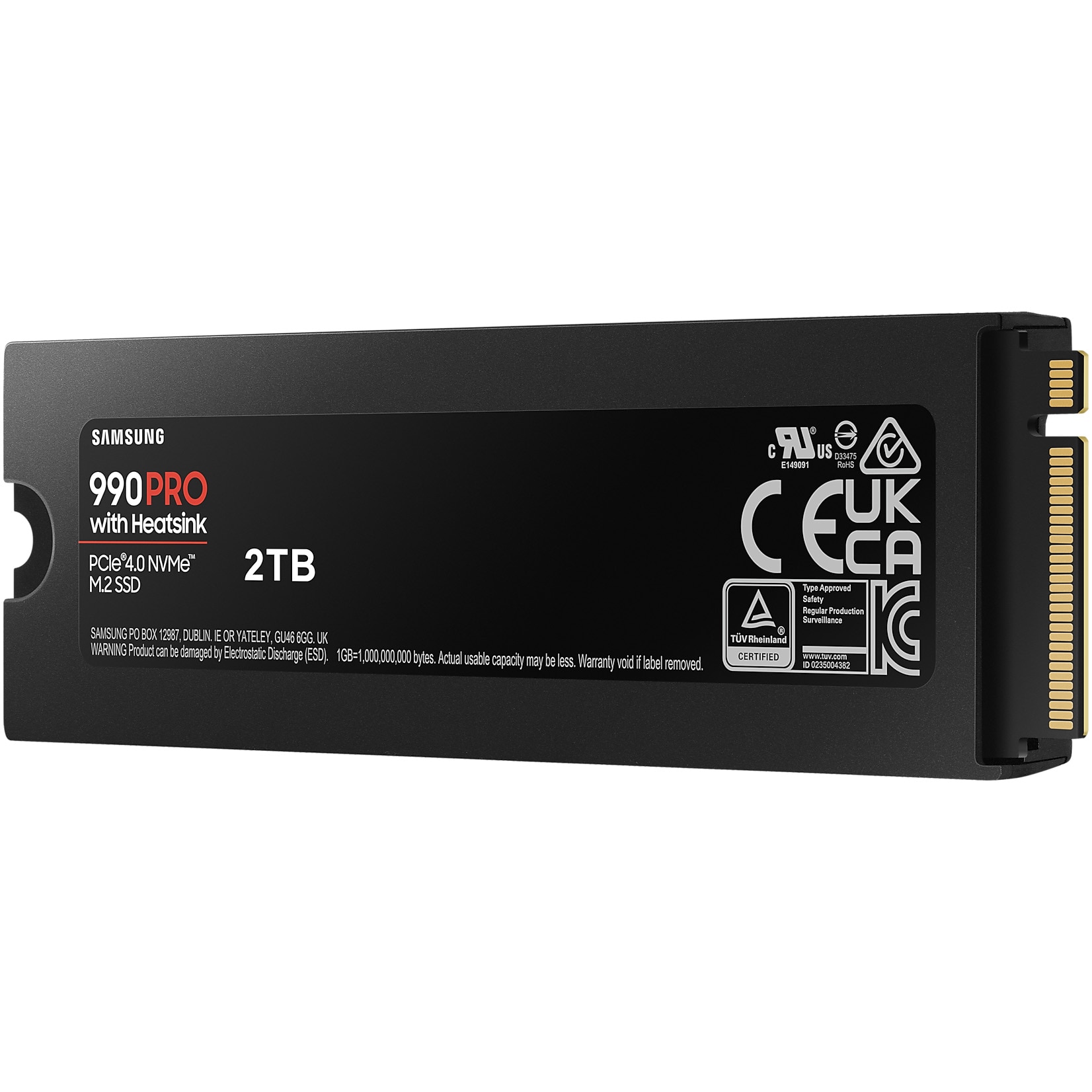 内蔵型SSD SAMSUNG 990 PRO SSD 2TB with Heatsink Solid State Drive (SSD) Samsung 990 PRO 2TB Heatsink, PCIe