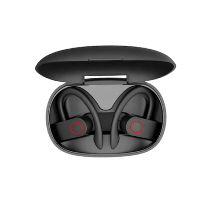 Vezeték nélküli sport fülhallgató fixGuard F66 Sport X, sztereó hang, Bluetooth 5.0+ EDR, fekete