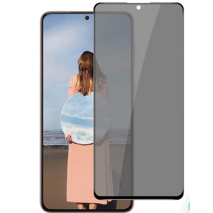 Folie sticla - PRIVACY Tempered Glass, compatibila cu SAMSUNG A54, Full Glue, 5D Technology