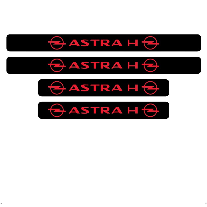 Set 4 protectii praguri auto autoadezive Astra H, Rosu
