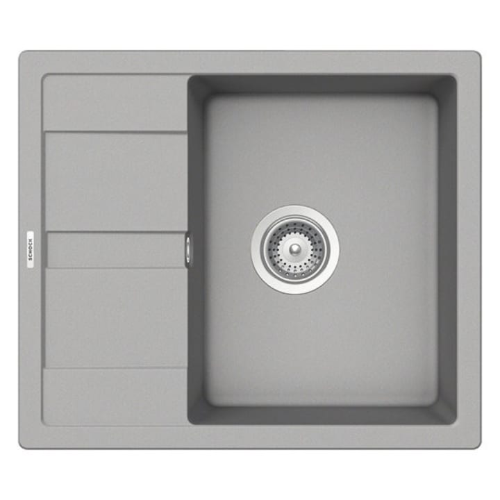 Chiuveta Bucatarie Cu O Cuva Schock Ronda D-100 58x50 Cm, Cu Picurator, Reversibila, Cristalite Croma