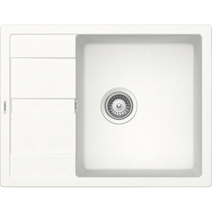 Chiuveta Bucatarie Cu O Cuva Schock Ronda D-100l 65x50 Cm, Cu Picurator, Reversibila, Cristalite Alpina