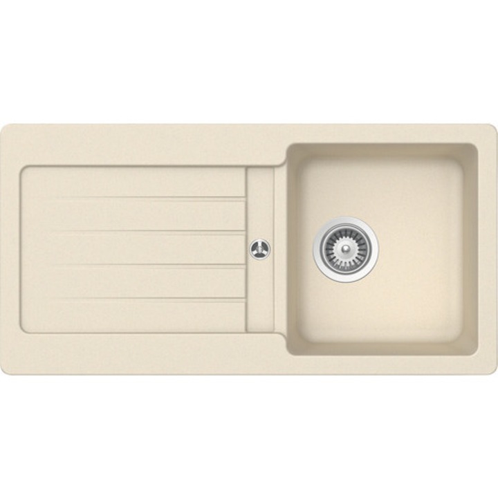 Chiuveta Bucatarie Cu O Cuva Schock Typos D-100s 86x43,5 Cm, Cu Picurator, Reversibila, Cristalite Moonstone