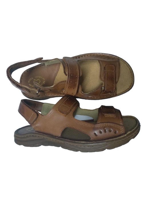 Sandale Todlanas din piele naturala pentru barbati, Negru