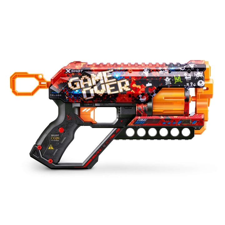 Arma de jucarie X−Shot Skins Griefer, Zuru 12 cartuse, Game Over