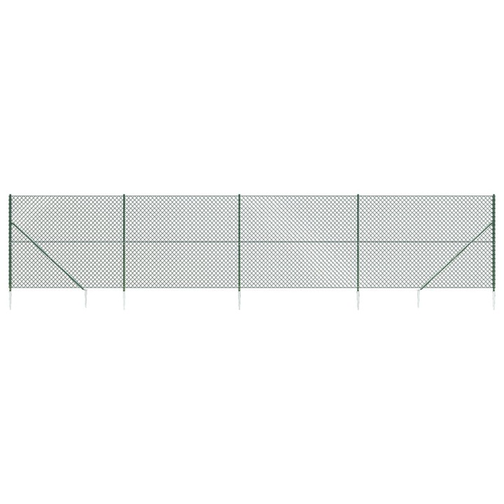 Gard plasa de sarma cu tarusi de fixare vidaXL, verde, 1,4x10 m 19.65 kg 153923