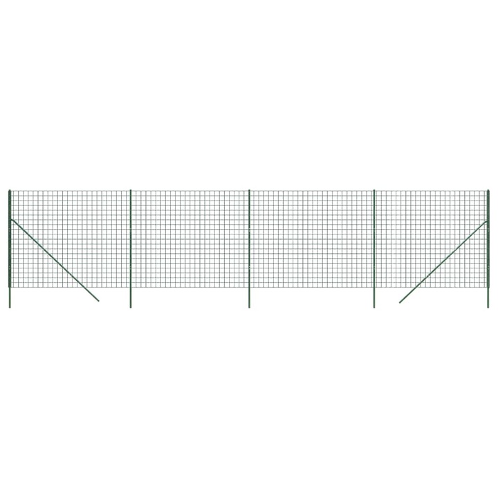 Ограда от телена мрежа vidaXL, Зелена, 1,4x10 м, Поцинкована стомана, 15.1 Kg
