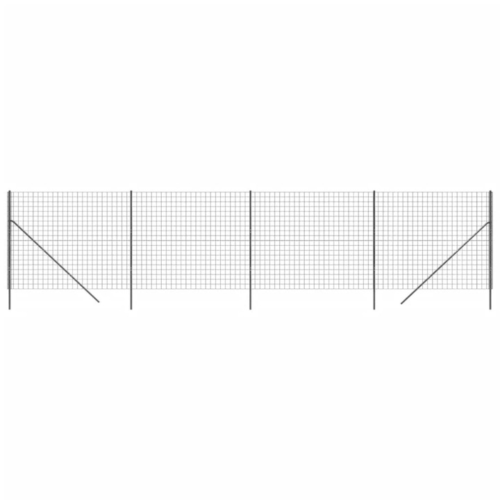 Ограда от телена мрежа vidaXL, Антрацит, 1,6x10 м, Поцинкована стомана, 16.55 Kg