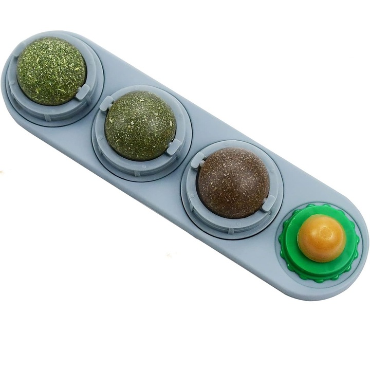 Iarba Matei, Jucarie Pentru Pisica cu Bile Rotative Adeziv, Catnip