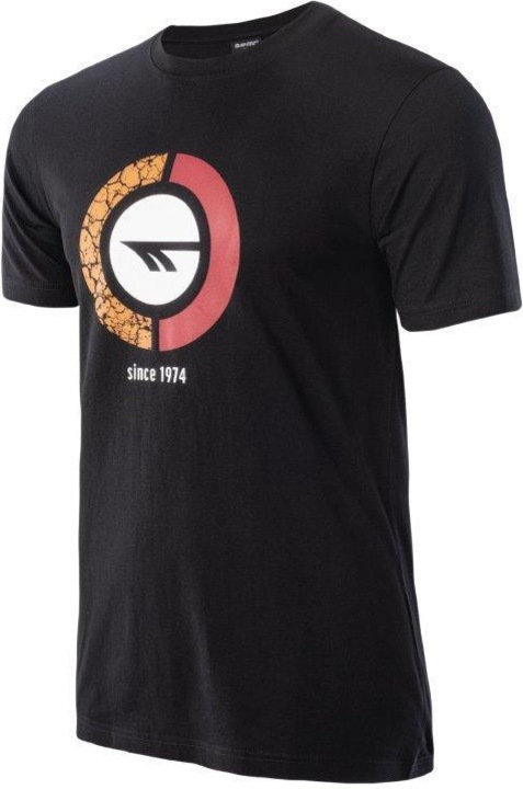 Tricou barbati, Hi-Tec, Bumbac, Cu model, Negru, Negru