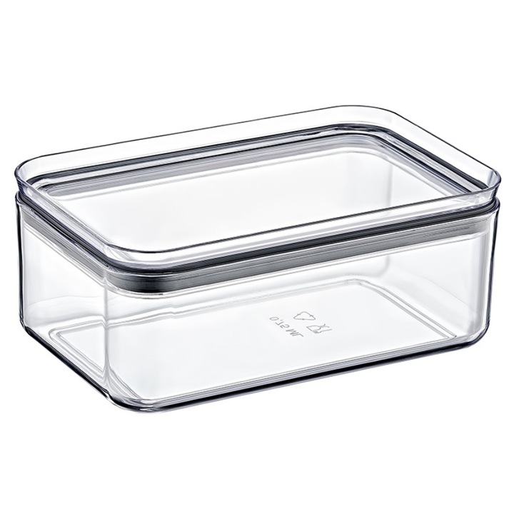 Cutie alimente cu capac, plastic si silicon 10,5x16,5x7,5 cm, 0.75 litri