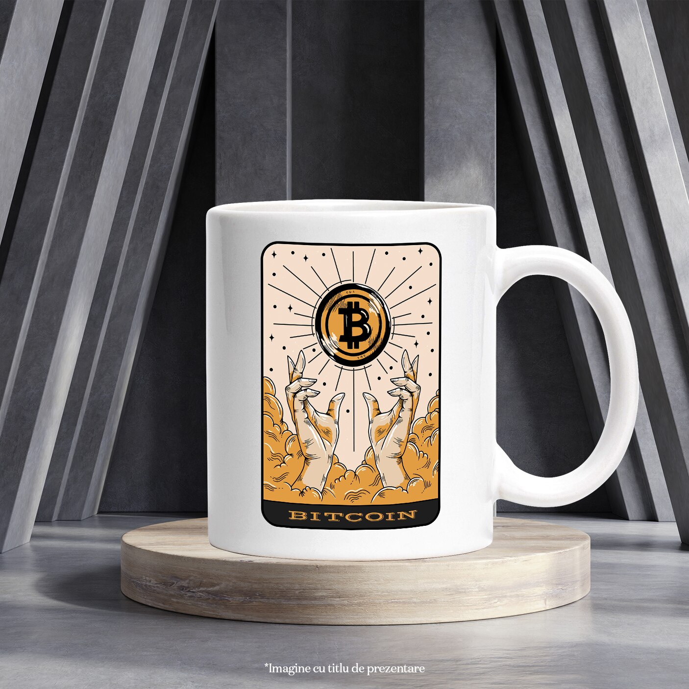 Cana Cu Carte Tarot Bitcoin, Moneda In Cer Maini, Iubitorii De Investitii,  Moneda Virtuala, 330 ml, cu maner Alb - eMAG.ro