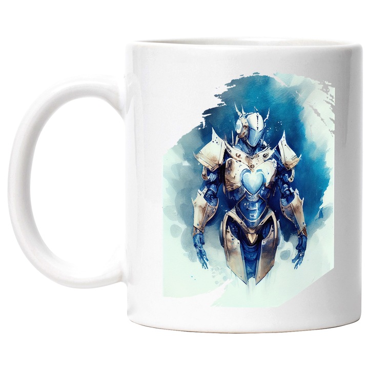 Cana Cu Portret Transformers, Armura Galbena, Dinsey, SF, Inteligenta Artificiala, Multicolor, 330 ml, cu maner Alb