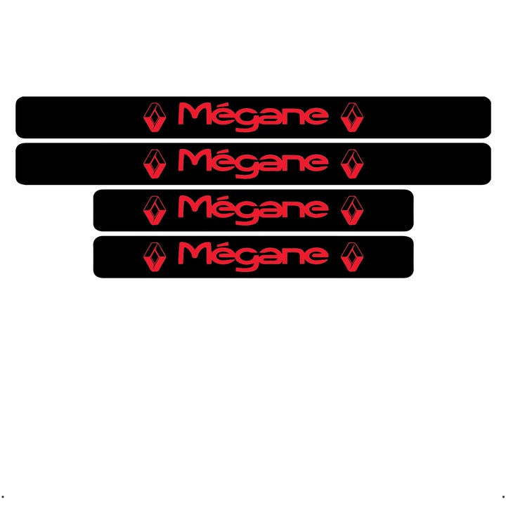 Set 4 protectii praguri auto autoadezive Megane, Rosu