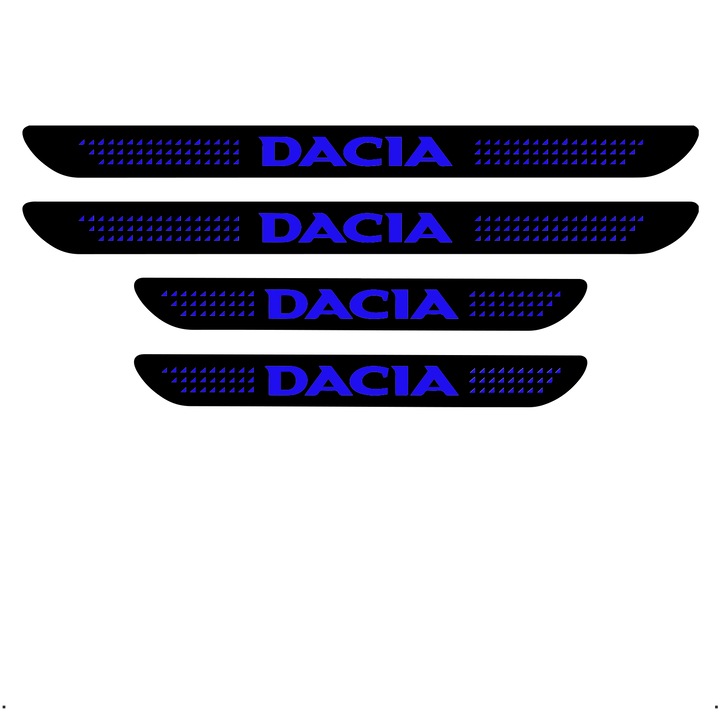 Set 4 protectii praguri auto autoadezive Dacia model 3, Albastru