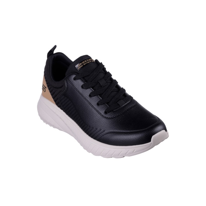 Спортни обувки, мъжки, SKECHERS Bobs Squad Chaos- HEEL BETTER 118033-BLK черни, екологична кожа, Черен