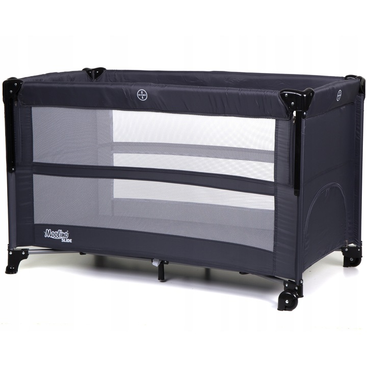 Сгъваемо легло за пътуване, за деца LikeSmart Bed Slide 2 в 1, ултра-преносимо, Окачен под, Лесен транспорт, Издръжлив материал със странична защита и включен матрак, Сив Slide