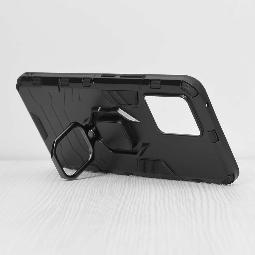 DOINK Cover Antiurto Per Realme 8 4G / Realme 8 Pro - Custodia Rugged A Tre Strati In PC - Protezione Completa Nero