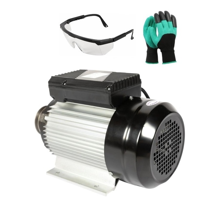 Motor electric monofazat, ax 28mm, 4kW, 2800 rpm, bobinaj din cupru, carcasa de aluminiu, 32Kg