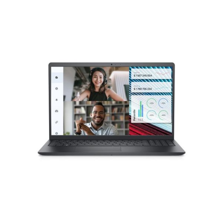 Laptop Dell Vostro 3520 processzor Intel® Intel® Core™ i3-1215U 10M gyorsítótár, 4,40 GHz-ig 15,6" FHD, 8 GB, 256 GB SSD, Intel UHD Graphics, Linux, fekete