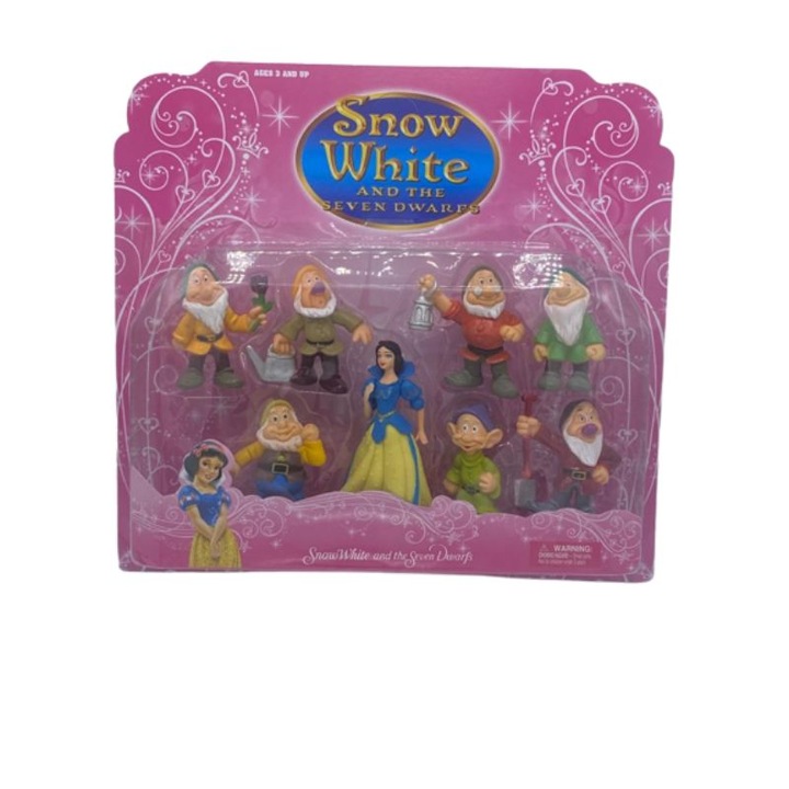 Set decorare tort Alba ca zapada si cei 7 pitici, multicolor, 9 cm