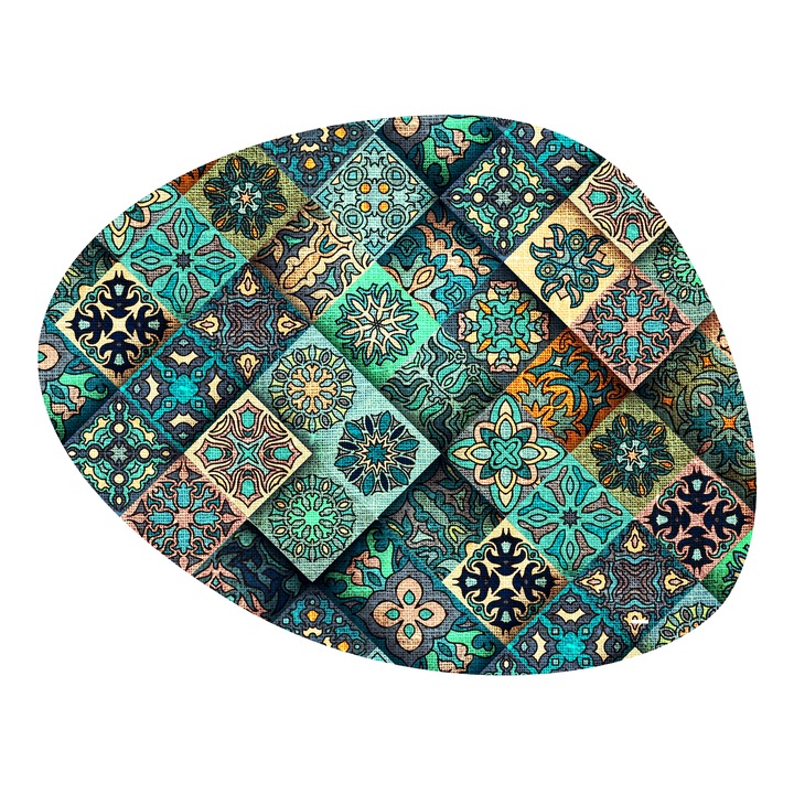 Napron oval de masa Bertoni, Pasla de poliester, Estera, 36x32 cm, Multicolor