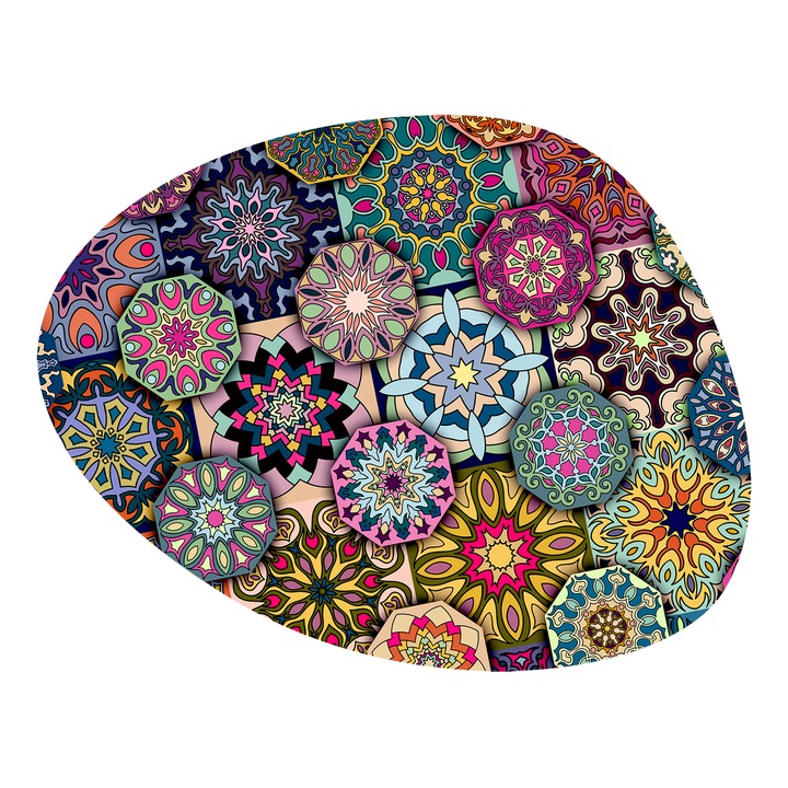 Napron oval de masa, Bertoni, Valencia, 36x32 cm, Multicolor