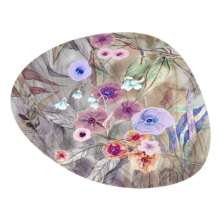 Servet oval de masa, Bertoni, Primavera, 36x32 cm, Multicolor