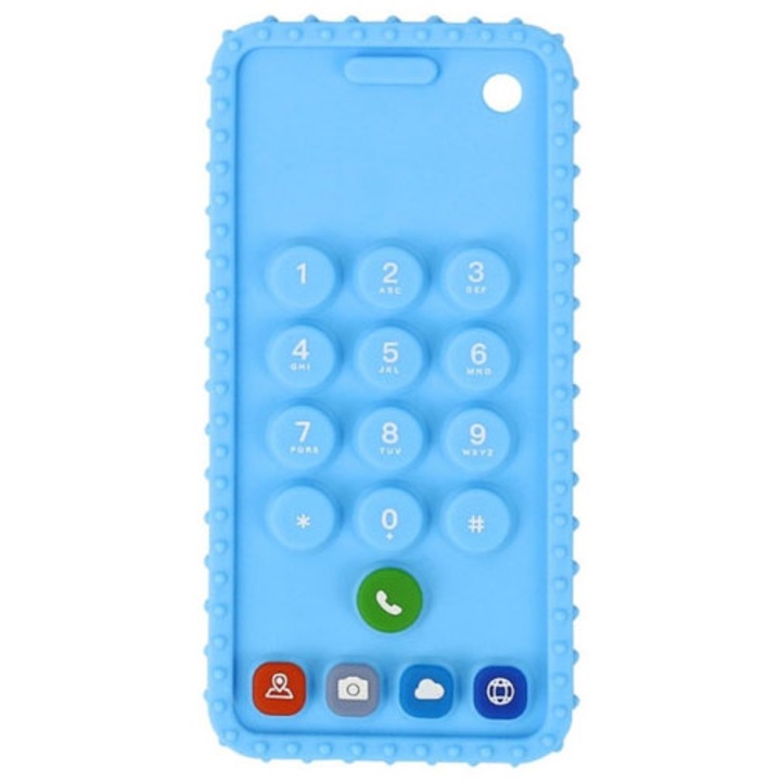 Smartphone de jucarie pentru dentitie, telefon din silicon, 6 luni+, SARALMA®