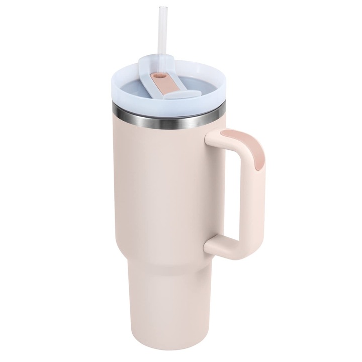 Termosz bögre, WALLALLA, Rozsdamentes acél, 1200ml, Halvány rózsaszín