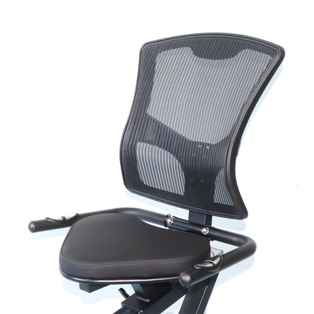 Bicicleta fitness orizontala TECHFIT R410N, Sistem inertie volanta 6 Kg, Greutate utilizator 120 Kg, Suport telefon/tableta, Roti transport