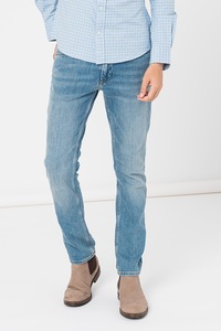 Gant, Blugi slim fit cu talie medie, Albastru deschis, W36-L32