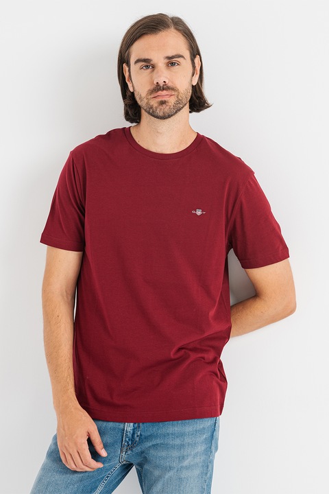 Gant, Tricou din bumbac Shield, Rosu inchis