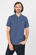 Gant, Tricou polo din bumbac cu aspect pique, Albastru melange, M