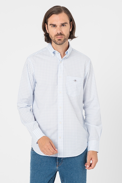 Gant, Pamuting mintával, Fehér/Pasztellkék