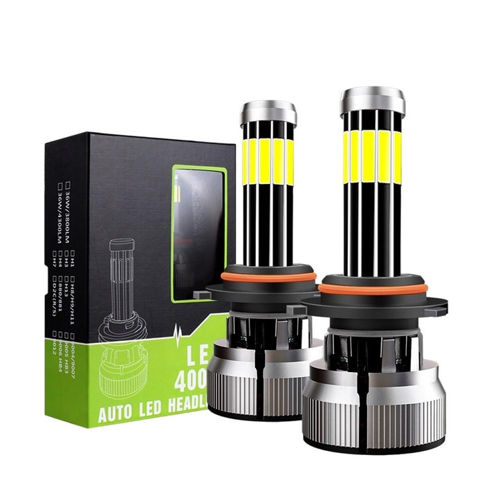 Комплект 2 LED крушки H7, Sklepledy, мощен Canbus, COB, 120W, 360A°, 20000lm, 6000k