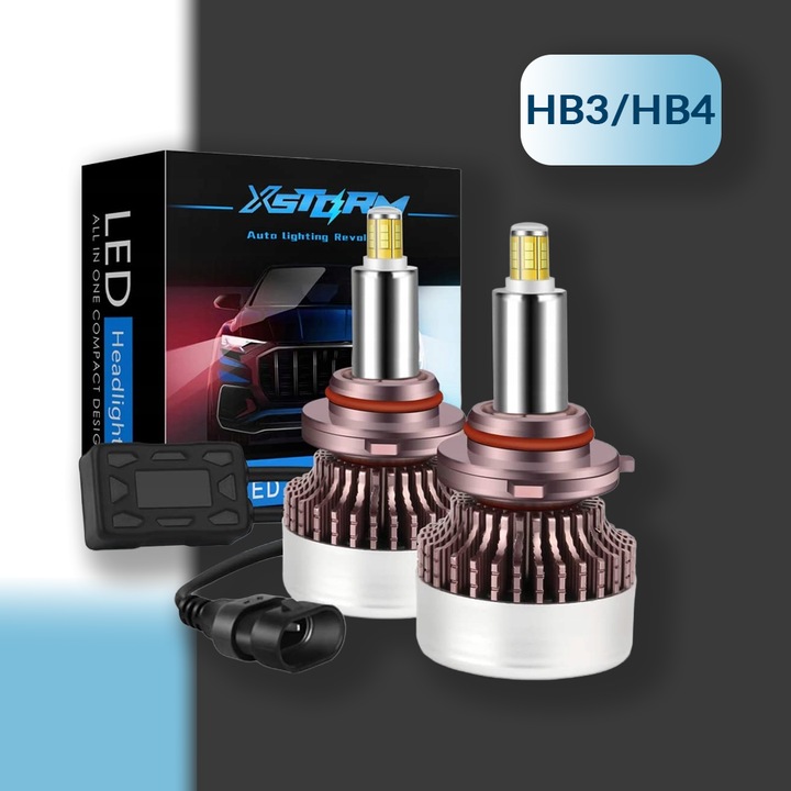 Set 2 Becuri Led Auto Hb3/4, Xstorm, P20D, 160 W, 6000 K, 25000 Lm, 12 V, 60000 H, Lumini De Intalnire, Lumini De Drum, Lumini De Ceata