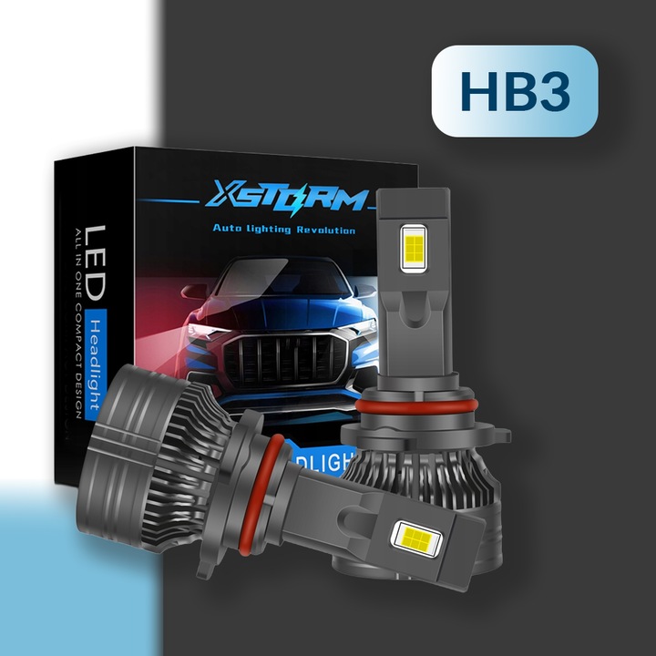 Set 2 Becuri Led Auto Hb3, Xstorm, P20D, 120 W, 6000 K, 26000 Lm, 12 V, 60000 H, Lumini De Drum, Lumini De Intalnire, Lumini De Ceata