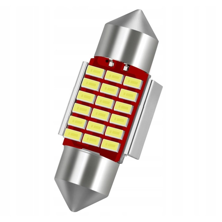Bec LED C5W 31Mm Canbus Xstorm, 480lm, 18 Super Luminoase 3014 LED, 3W, Aluminiu pentru Disipare Caldura, 12x31mm, 1 Bucata